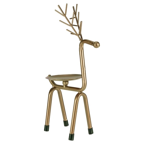 Gold Reindeer Pillar Candle Holder, 10 in. Kirklands Home