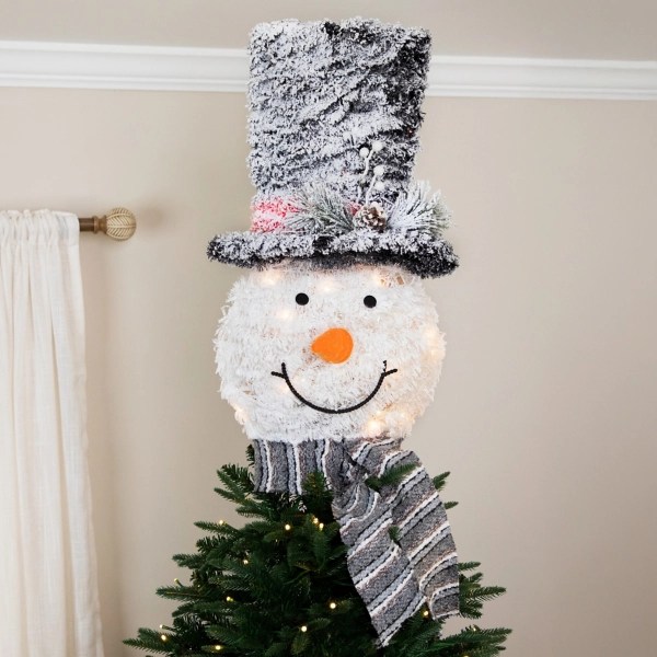 PreLit Snowman with Top Hat Tree Topper Kirklands Home