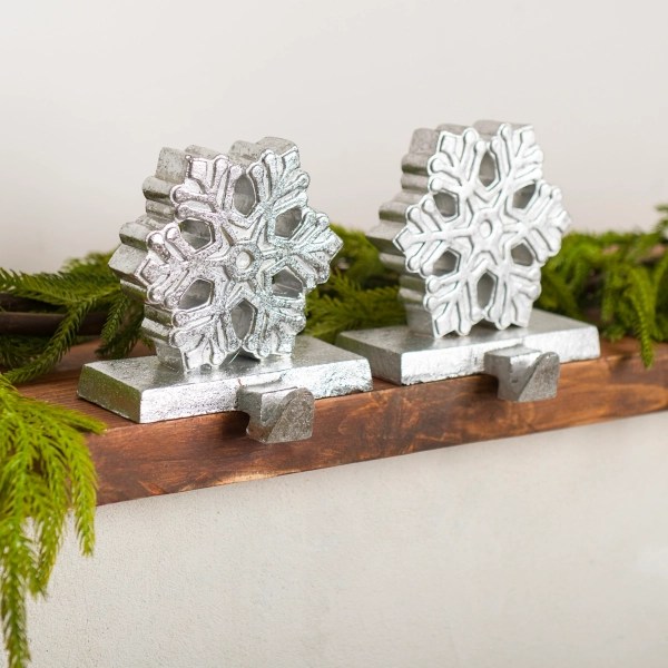 Silver Snowflake 2pc. Stocking Holder Set Kirklands Home