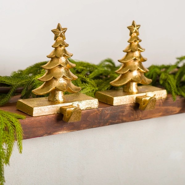 Gold Christmas Tree Stocking Holders, Set of 2 Kirklands Home