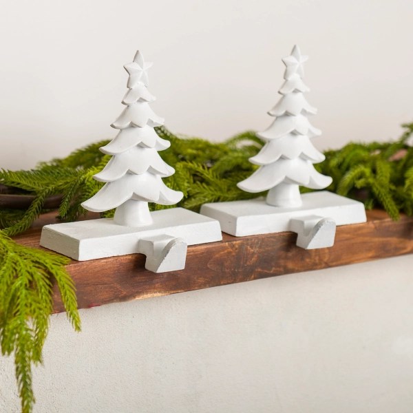 White Christmas Tree Stocking Holders, Set of 2 Kirklands Home