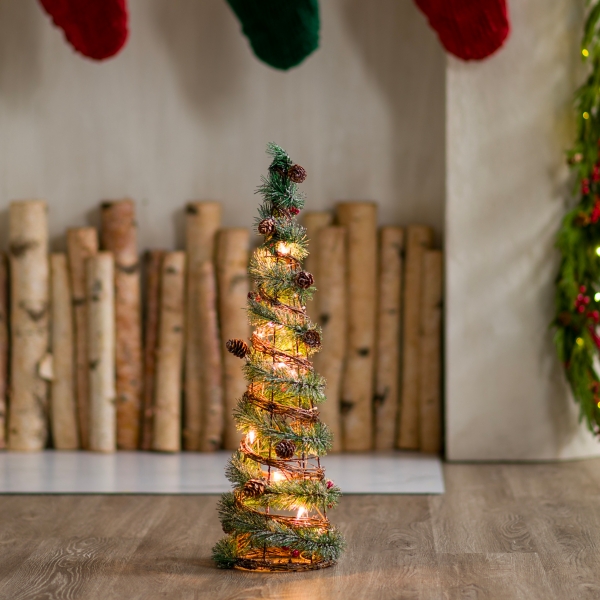 Prelit Greenery & Berries Christmas Tree, 24 in. Kirklands Home