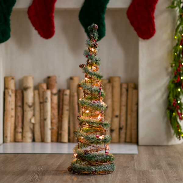 Prelit Greenery & Berries Christmas Tree, 40 in. Kirklands Home