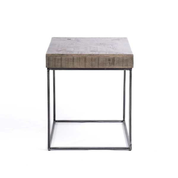 Parquet Gray Wood and Metal Side Table Kirklands Home