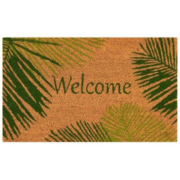Green Palm Fronds Coir Doormat Kirklands Home