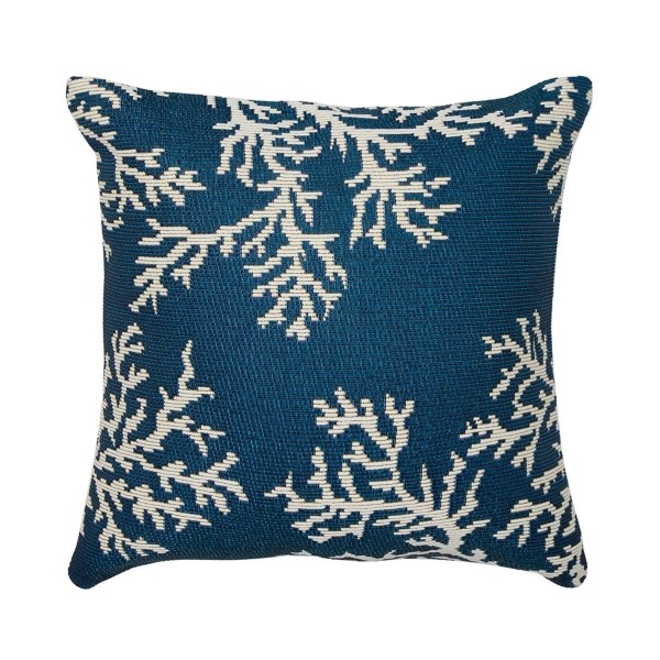 Navy Coral Woven Outdoor Throw Pillow Kirklands Home