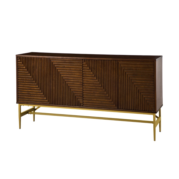 Walnut and Gold Linear Sideboard Kirklands Home
