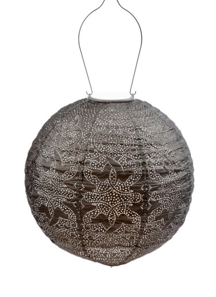 LED Round Taupe Outdoor Hanging Lantern Kirklands Home