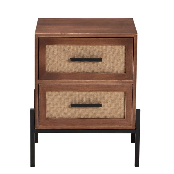 Brown Wood and Metal 2Drawer Nightstand Kirklands Home