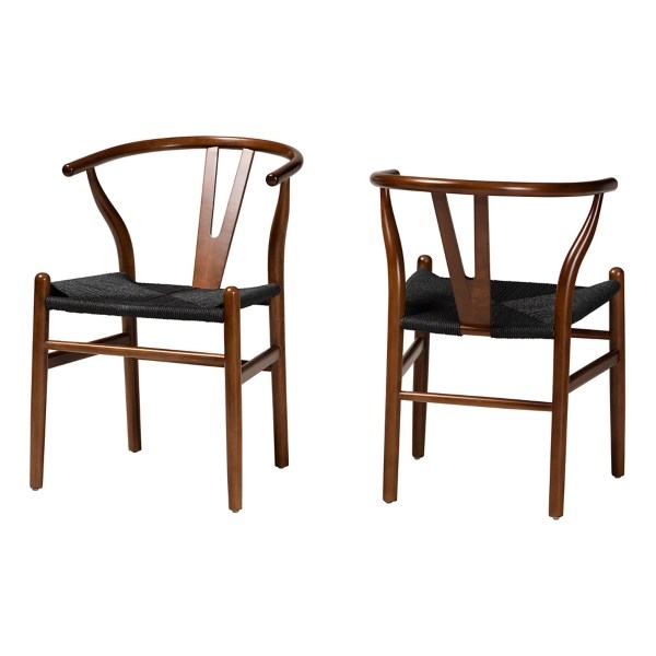 Brown and Black Wishbone Dining Chairs, Set of 2 Kirklands Home