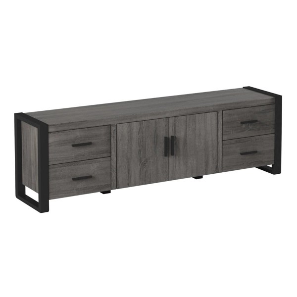 Charcoal Modern 4Door Wood TV Stand Kirklands Home