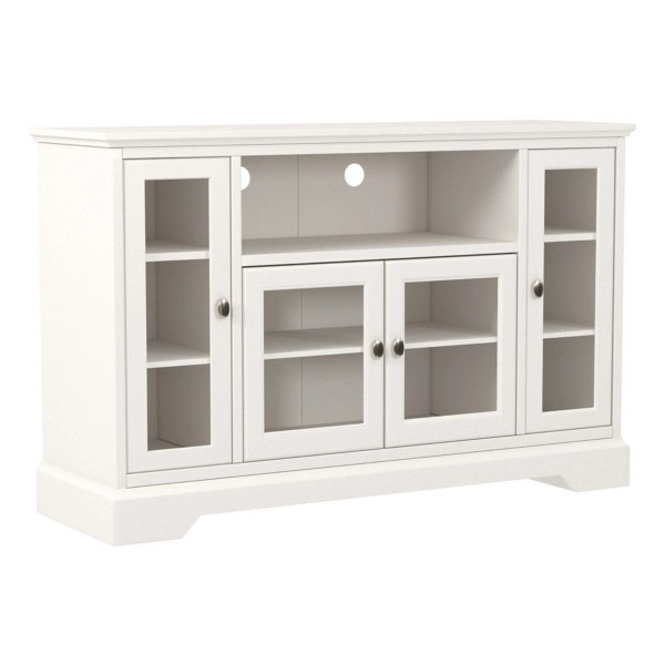 White Wood 4Door Highboy TV Stand Kirklands Home