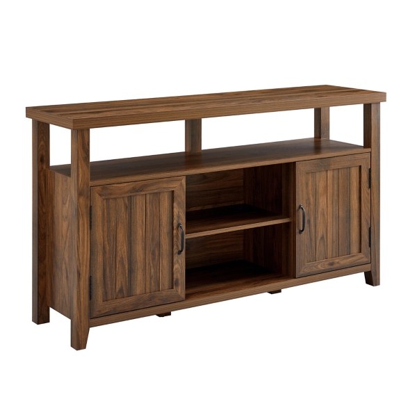 Walnut Grooved Door Highboy TV Stand Kirklands Home