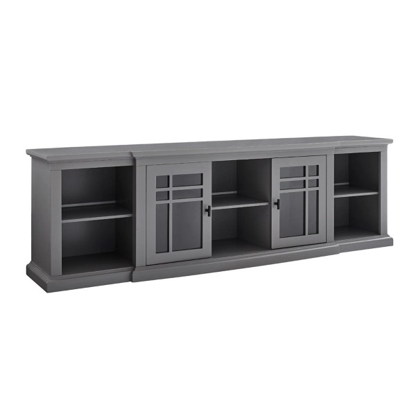 Gray Transitional Breakfront 2Door Media Console Kirklands Home