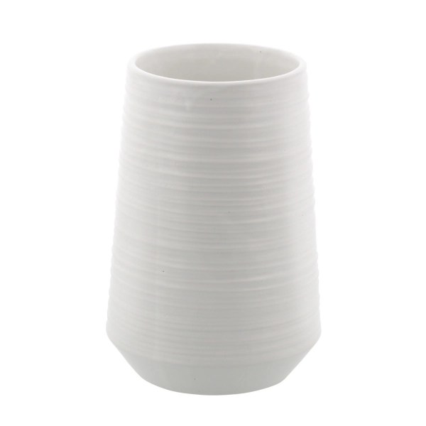 Kirklands White Ceramic Ribbed Vase, 7 in. Hamilton Place
