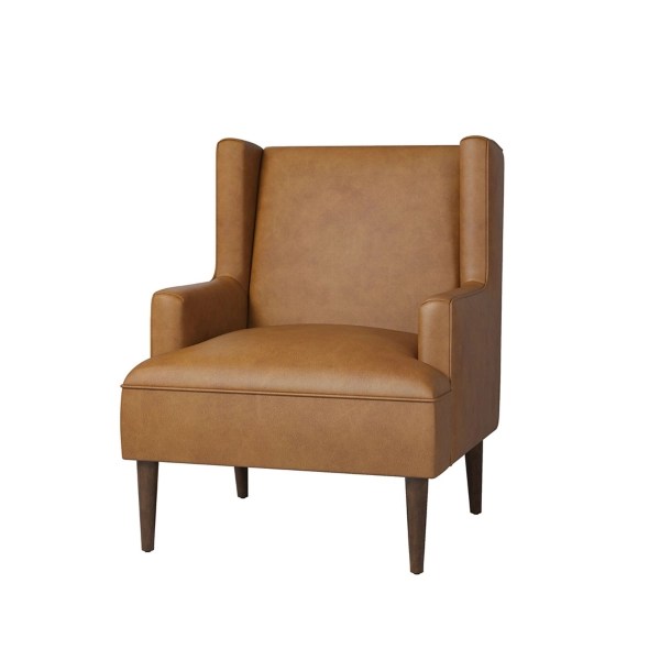Camel Faux Leather Square Wingback Accent Chair Kirklands Home