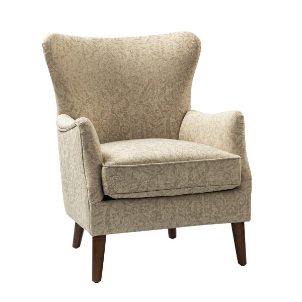 Beige Floral Damask Wingback Accent Chair Kirklands Home