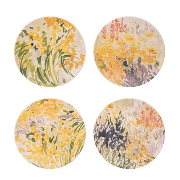 Abstract Floral Appetizer Plates, Set of 4 Kirklands Home