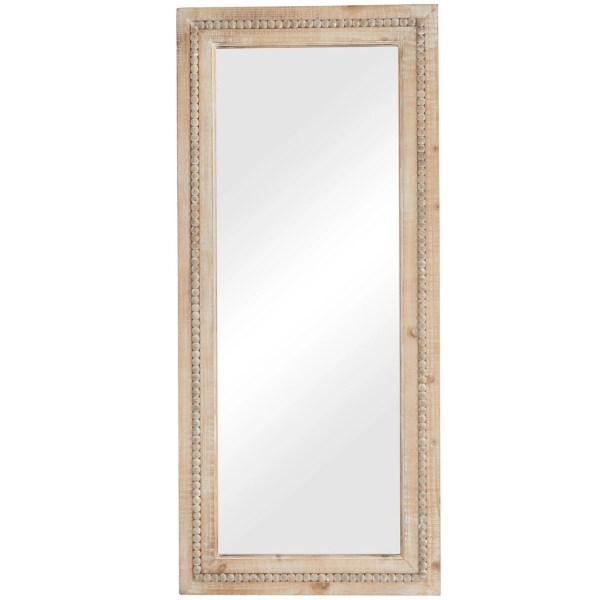 Whitewashed Natural Beaded Wood Wall Mirror Kirklands Home