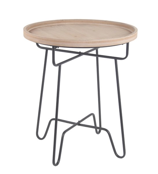 Natural Wood Round Tray Top Accent Table Kirklands Home