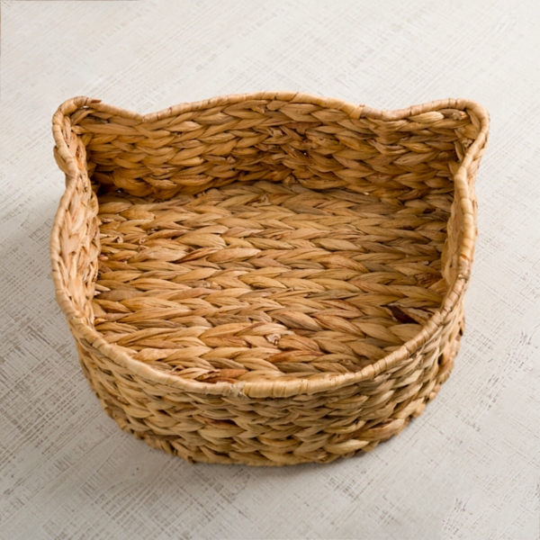 Cat Shaped Natural Hyacinth Basket Kirklands Home