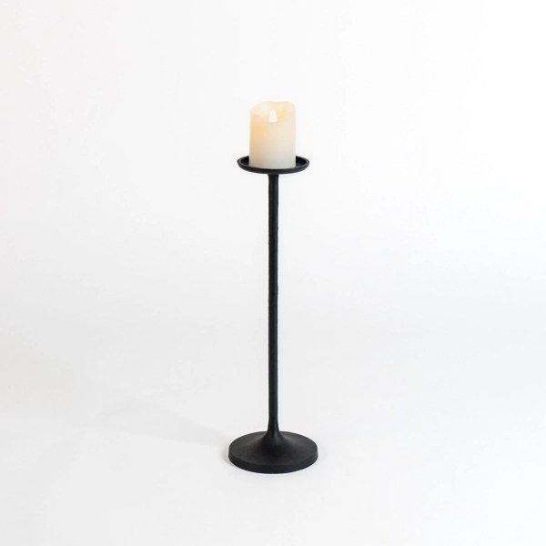 Black Metal Tapered Floor Candle Holder, 20 in. Kirklands Home
