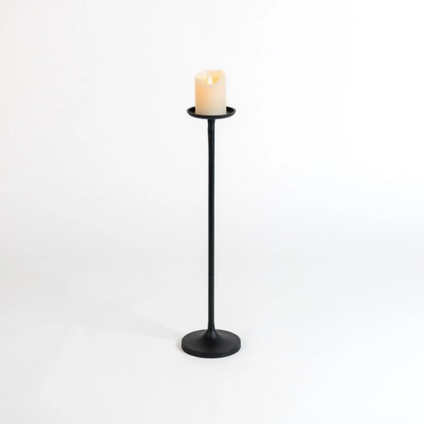 Black Metal Tapered Floor Candle Holder, 24 in. Kirklands Home