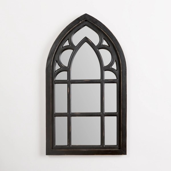 Black Wood Cathedral Wall Mirror, 24 in. Kirklands Home