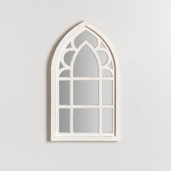 White Wood Cathedral Wall Mirror, 24 in. Kirklands Home