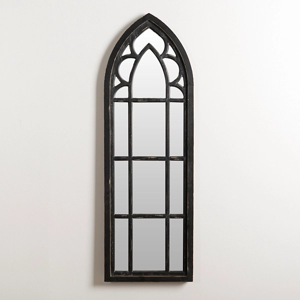 Black Wood Cathedral Wall Mirror, 47 in. Kirklands Home