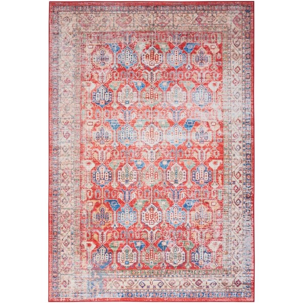 Fulton Red Traditional Area Rug, 5x7 Kirklands Home
