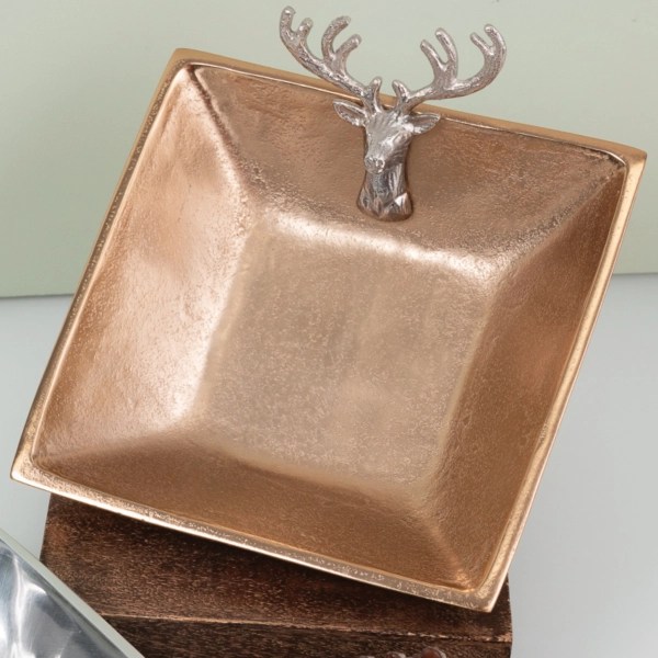 Gold and Silver Deer Serving Tray, 8 in. Kirklands Home