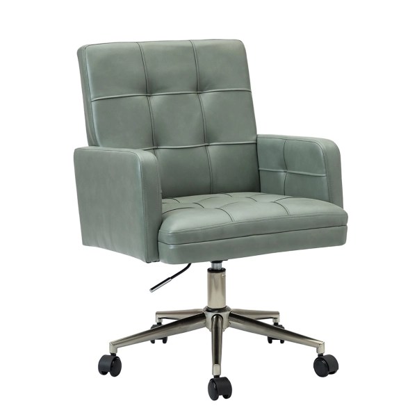 Sage Tufted Faux Leather Swivel Office Chair Kirklands Home