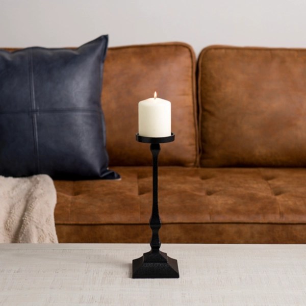Black Cast Iron Pillar Candle Holder, 11 in. Kirklands Home
