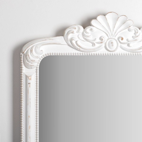 Kirklands White Ornate Venus Wall Mirror Hamilton Place