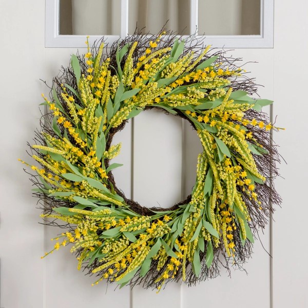 Yellow Heather Wheat Wreath Kirklands Home
