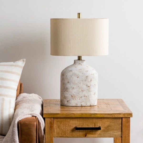 White Distressed Narrow Table Lamp Kirklands Home