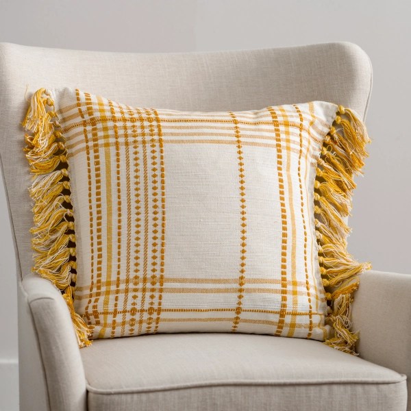 Gold Plaid Reversible Pillow Kirklands Home