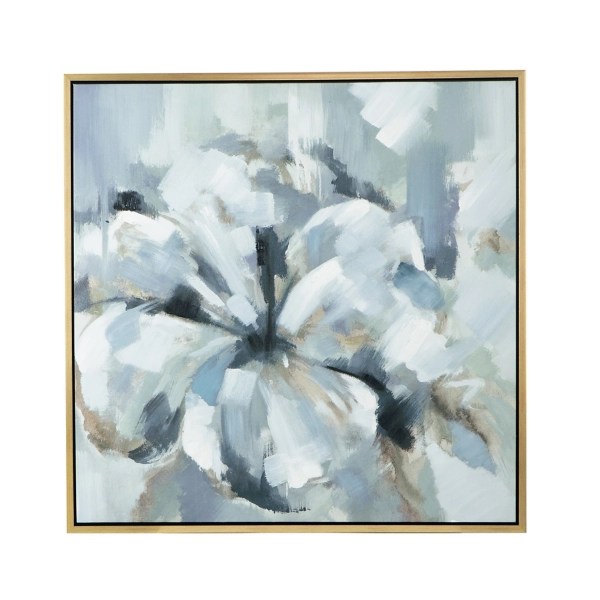 Gray and Blue Abstract Floral Canvas Art Print Kirklands Home