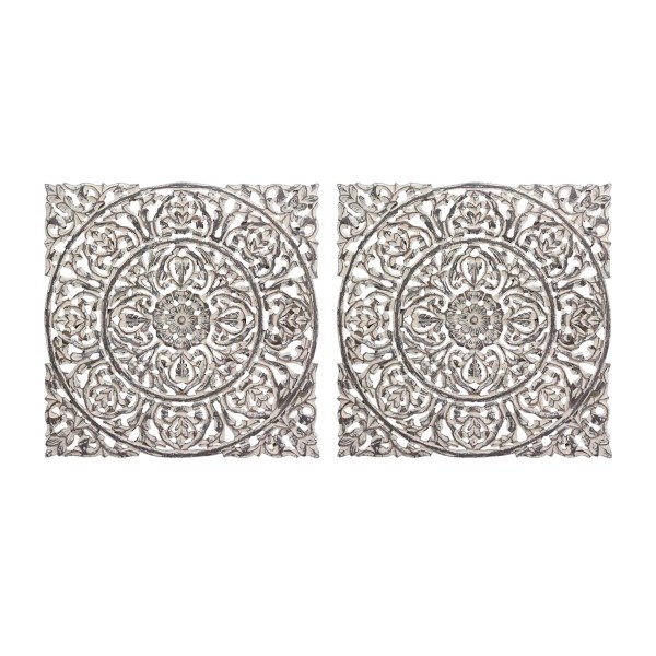 Distressed White Wood Carved Wall Panels, Set of 2 Kirklands Home