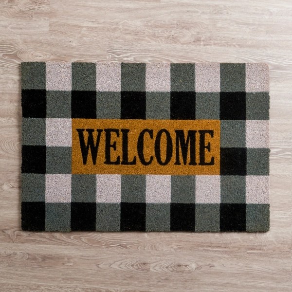 XL Black and White Buffalo Check Doormat Kirklands Home