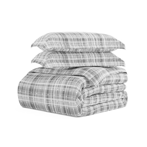 Gray Plaid Polka Dot 2pc. Twin Duvet Cover Set Kirklands Home