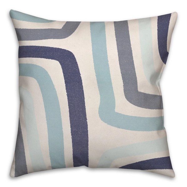 Blue Abstract Stripes Outdoor Throw Pillow Kirklands Home