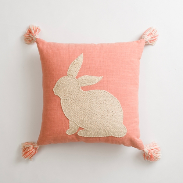 Pink Embroidered Bunny Tassel Pillow Kirklands Home