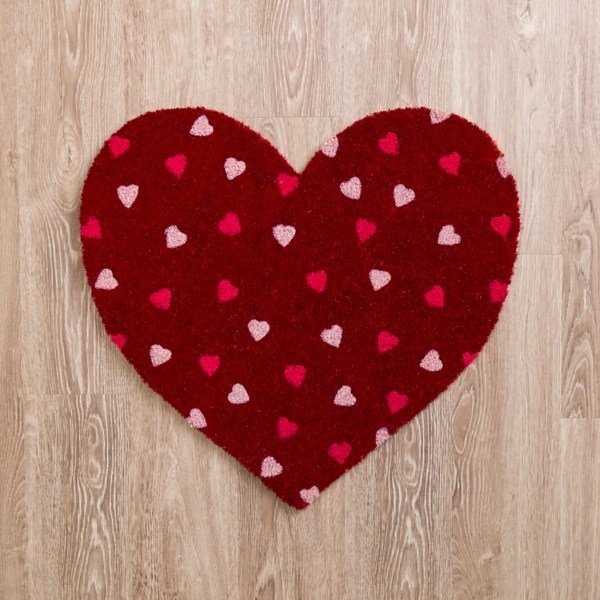 Red Heart Shaped Coir Doormat Kirklands Home
