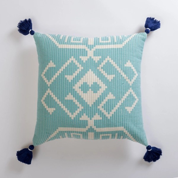 Turquoise Woven Pattern Outdoor Pillow Kirklands Home