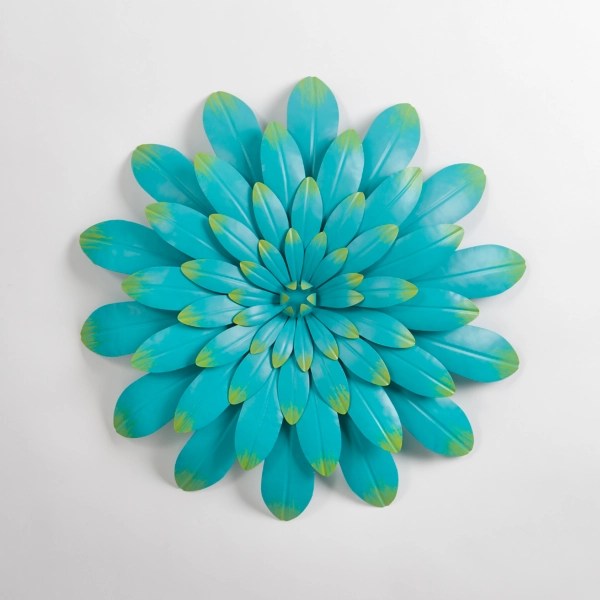 Turquoise Metal Flower Outdoor Wall Plaque Kirklands Home