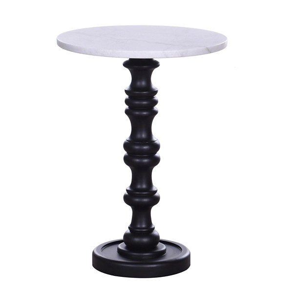 Black and White Marble Pedestal Accent Table Kirklands Home