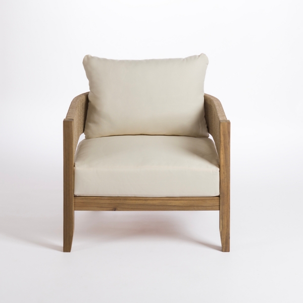 Arched Rope and Wood Outdoor Accent Chair Kirklands Home