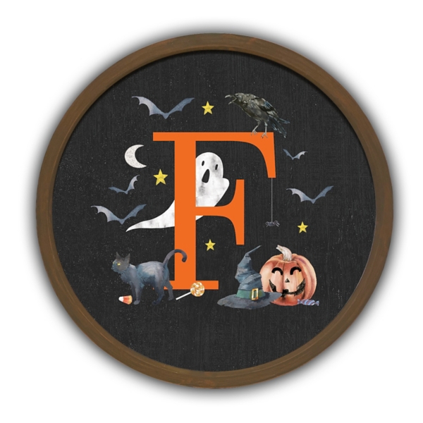 Halloween Monogram F Brown Framed Wall Plaque Kirklands Home